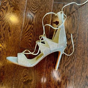 Champagne gold heels worn once